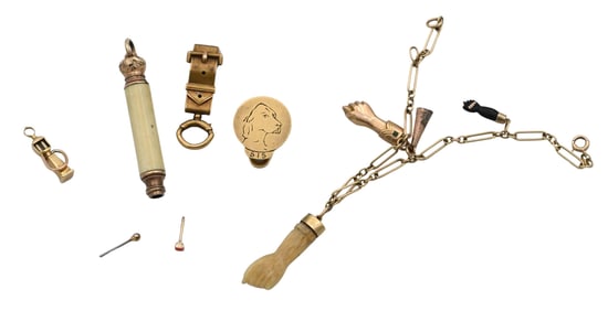 Group of 14K Gold and Gold-Tone Jewelry and Accessories