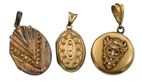 Three 14K Yellow Gold Lockets / Pendants