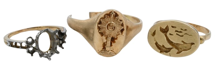 Three Piece 14K Yellow Gold Rings