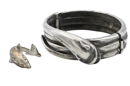 Two Sterling Silver Dolphin Pieces
