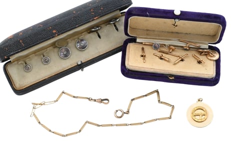 Two Boxed Sets of Cufflinks and Shirt Studs