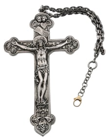 Large Sterling Silver Crucifix with Chain