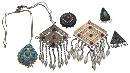 Six Gilt Metal Turkish Pieces