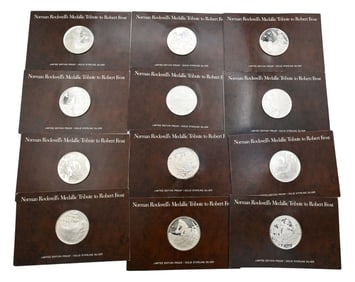Twelve 1 t.oz. Sterling Silver Franklin Mint Medals (1974)
