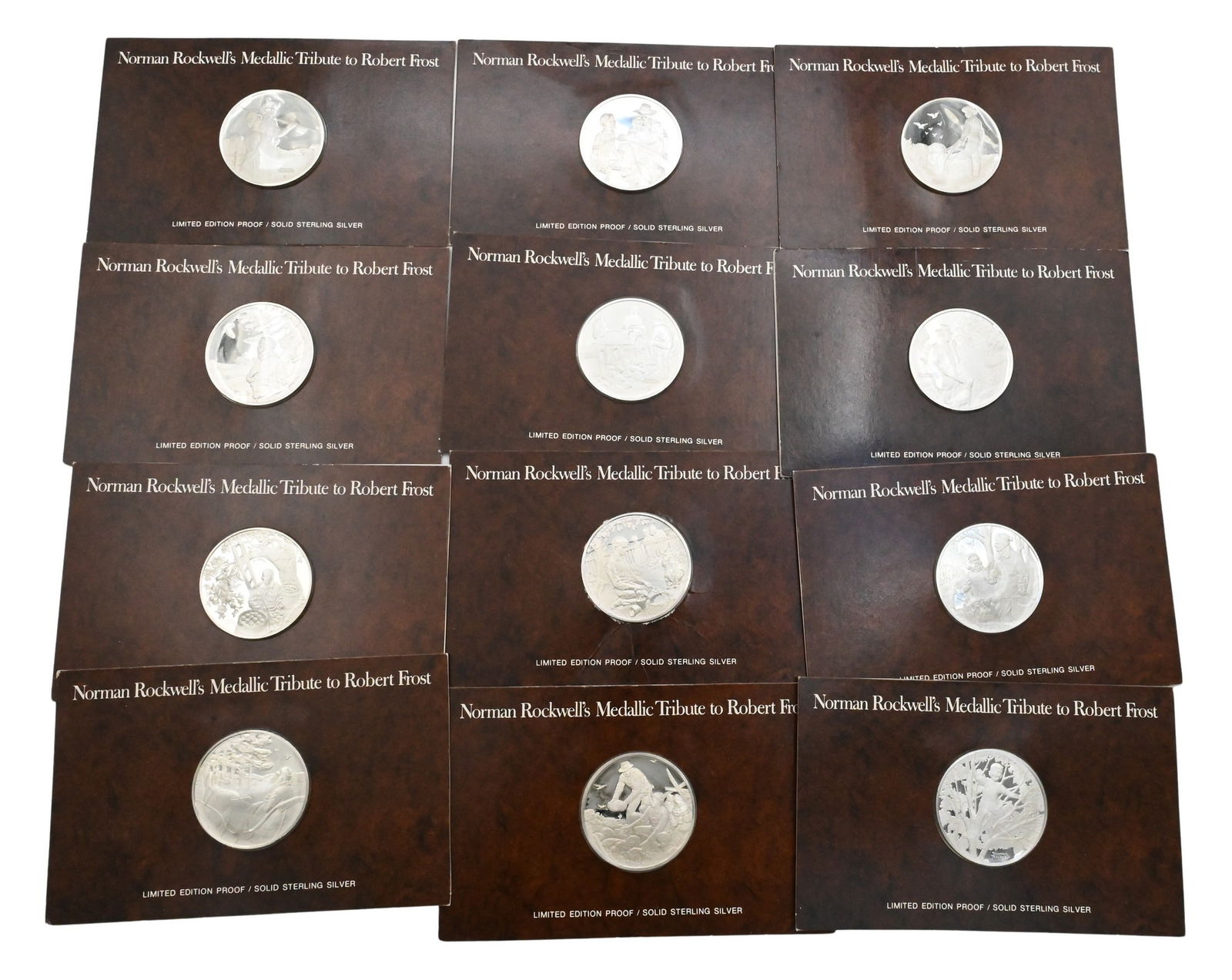 Twelve 1 t.oz. Sterling Silver Franklin Mint Medals (1974) (1 of 5)
