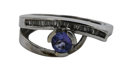 14K White Gold Ring and Tanzanite