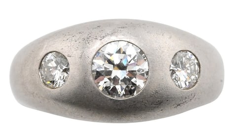 Platinum and Diamond Band Ring