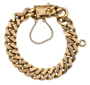 18K Yellow Gold Heavy Bracelet with Illegible Maker’s Mark