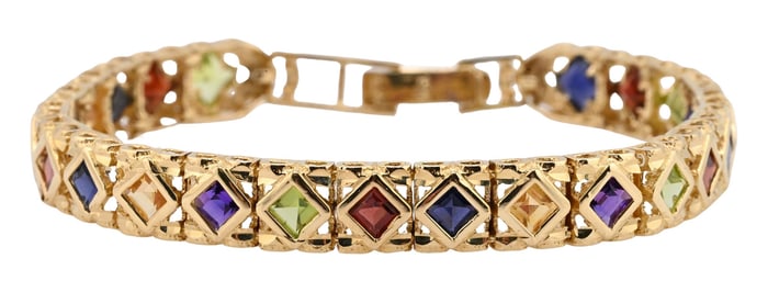 14K Gold Gemstone Bracelet