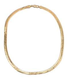 14K Yellow Gold Herringbone Necklace