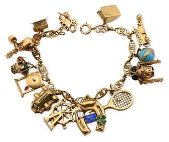 Vintage 14K Gold Charm Bracelet