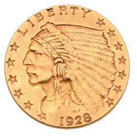 1928 U.S. $2½ Indian Head Gold Coin