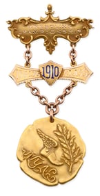 14K Yellow Gold NYAC Wrestling Championship Medal, 1910