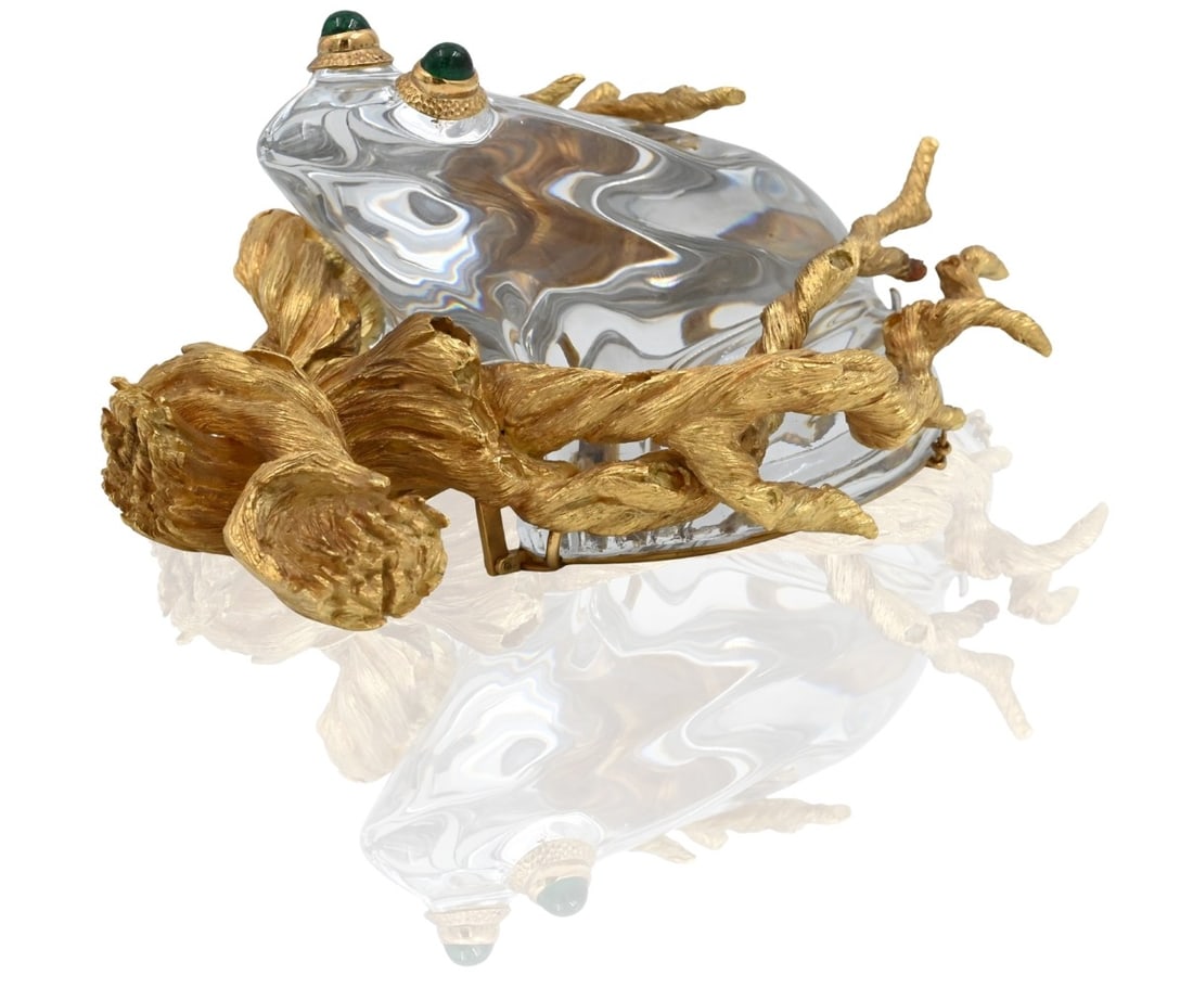 Baccarat Crystal Amber Honey Titi Bird Figurine