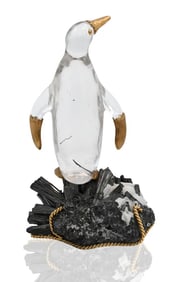 David Webb 18K Gold and Crystal Penguin