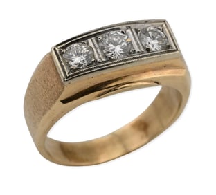 14K Gold Mens Diamond Ring