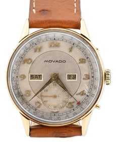 Movado 14K Gold Triple-Date Movado Chronograph Wristwatch