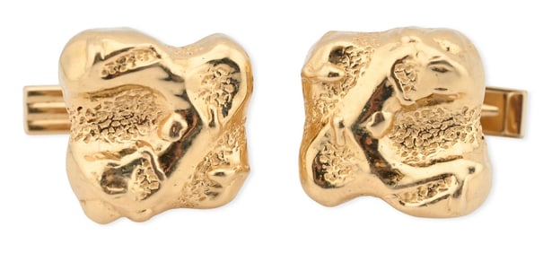 14K Gold Nugget-Form Cufflinks