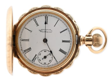 14K Yellow gold Waltham Hunter Case Pocket Watch
