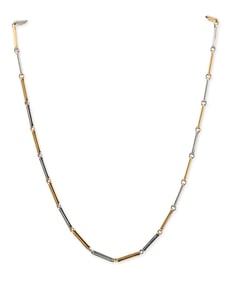 14K Yellow and White Gold Pocket Watch Chain