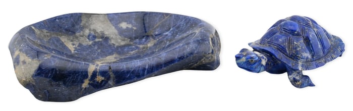 Two Lapis Lazuli Desk Object Carvings