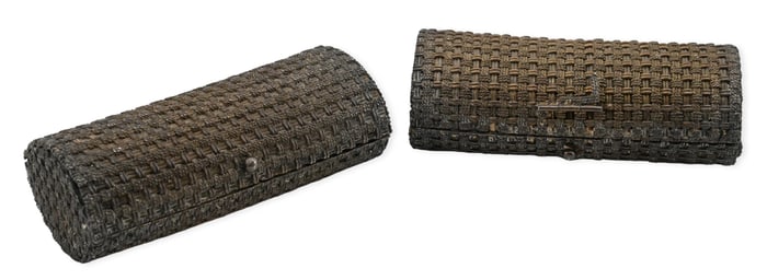 Two Mexican Sterling Silver Woven Cigarette Cases, Janna Thomas de Velarde