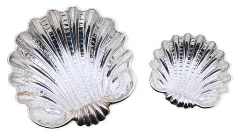 Pair of Missaglia (Venice) Sterling Silver Shell Dishes