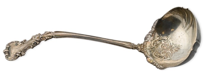 Sterling Silver Rococo-Revival Punch Ladle