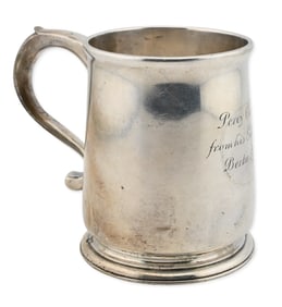 Thomas Tearle English Sterling Silver Christening Mug