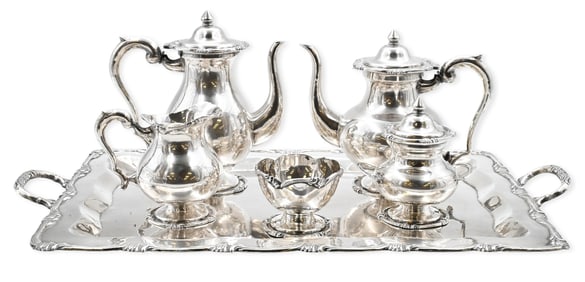 American Sterling Silver Five-Piece Tea and Coffee Service with Tray