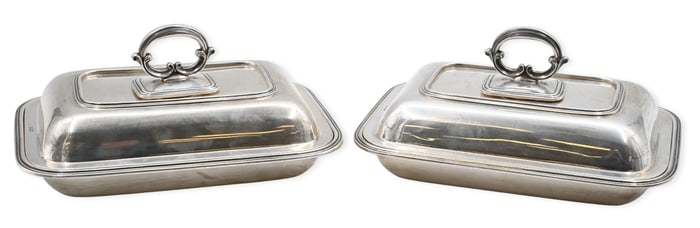 Pair of Birks Sterling Silver Covered Entrée Dishes