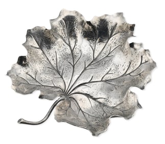 Gianmaria Buccellati Italian Sterling Silver Leaf Dish