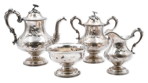 Mulford & Wendell Coin Silver Tea & Coffee Service