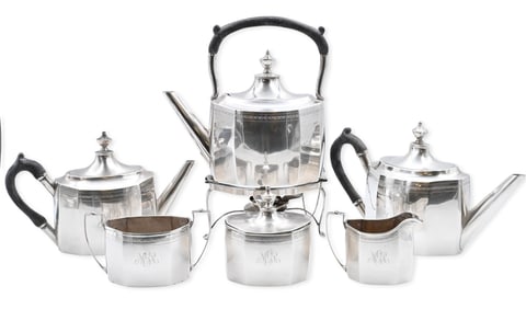 Six Piece Sterling Silver Washington Reproduction Tea & Coffee Service