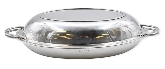 English Sterling Silver Covered Vegetable Dish, Robert Gaze