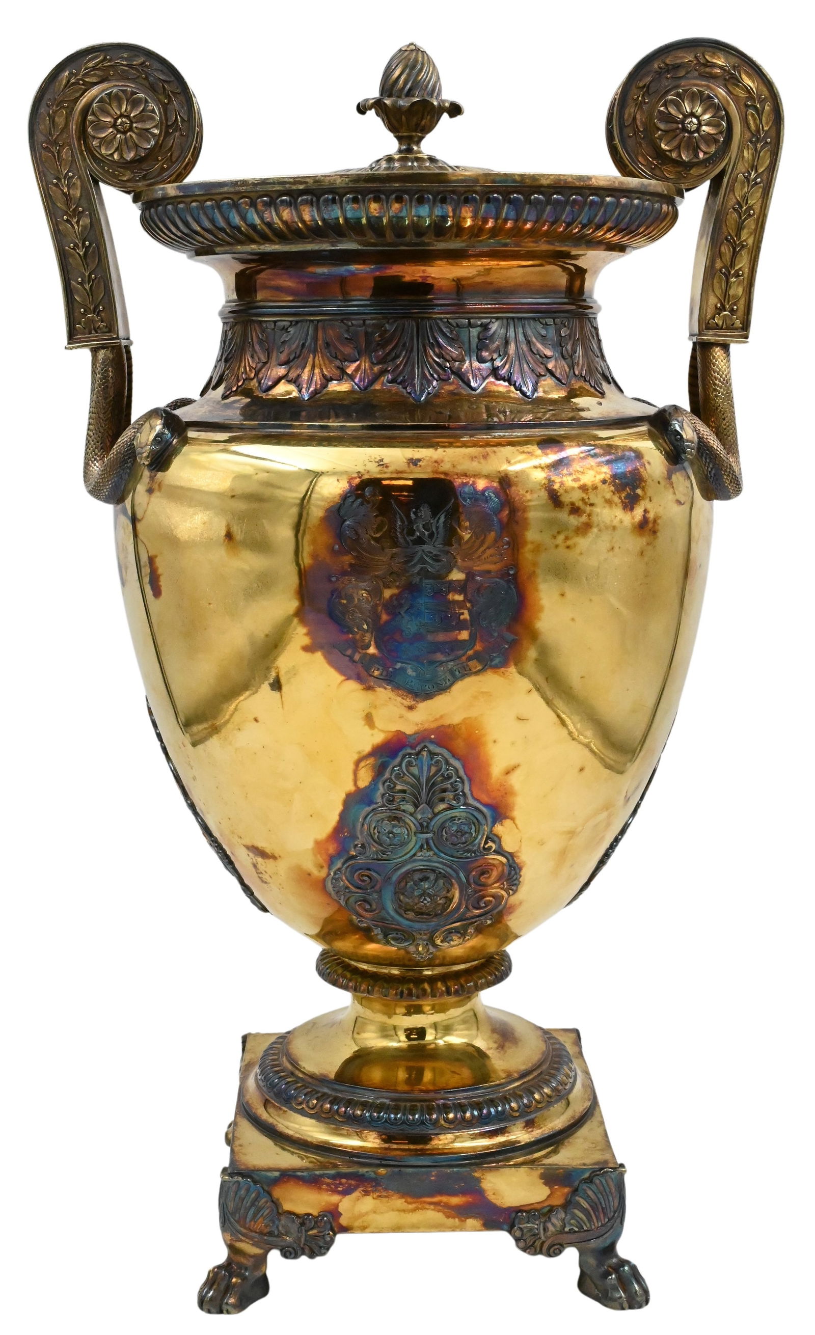 Paul Storr (English 1771-1844) Silver-Gilt Presentation Urn (1 of 9)