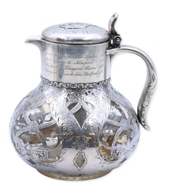 American Sterling Silver and Glass Claret Jug, Whiting Manufacturing Co.