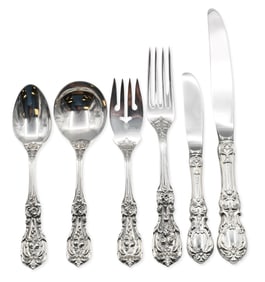 Service for 12 Reed and Barton Sterling Silver Flatware Set in Francis I Pattern