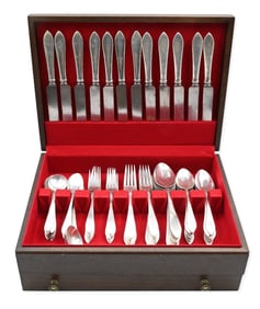 86 Piece Tiffany and Co. Sterling Silver Flatware Set in Faneuil Pattern