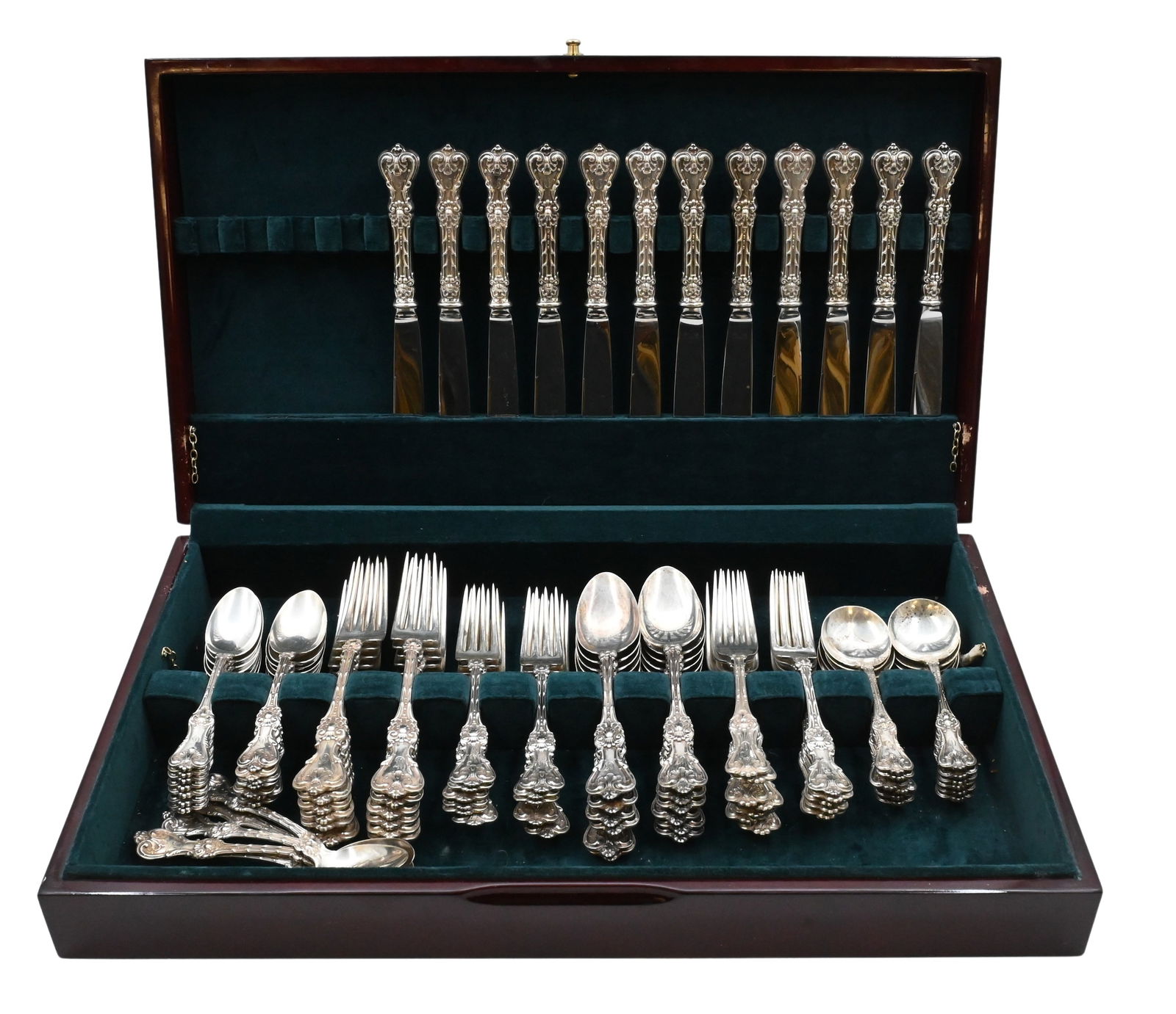 195 Piece Whiting Sterling Silver Flatware, King Edward Pattern (1 of 12)