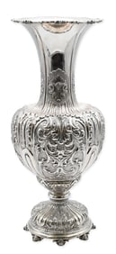 Italian Silver 800 Monumental Repoussé Vase