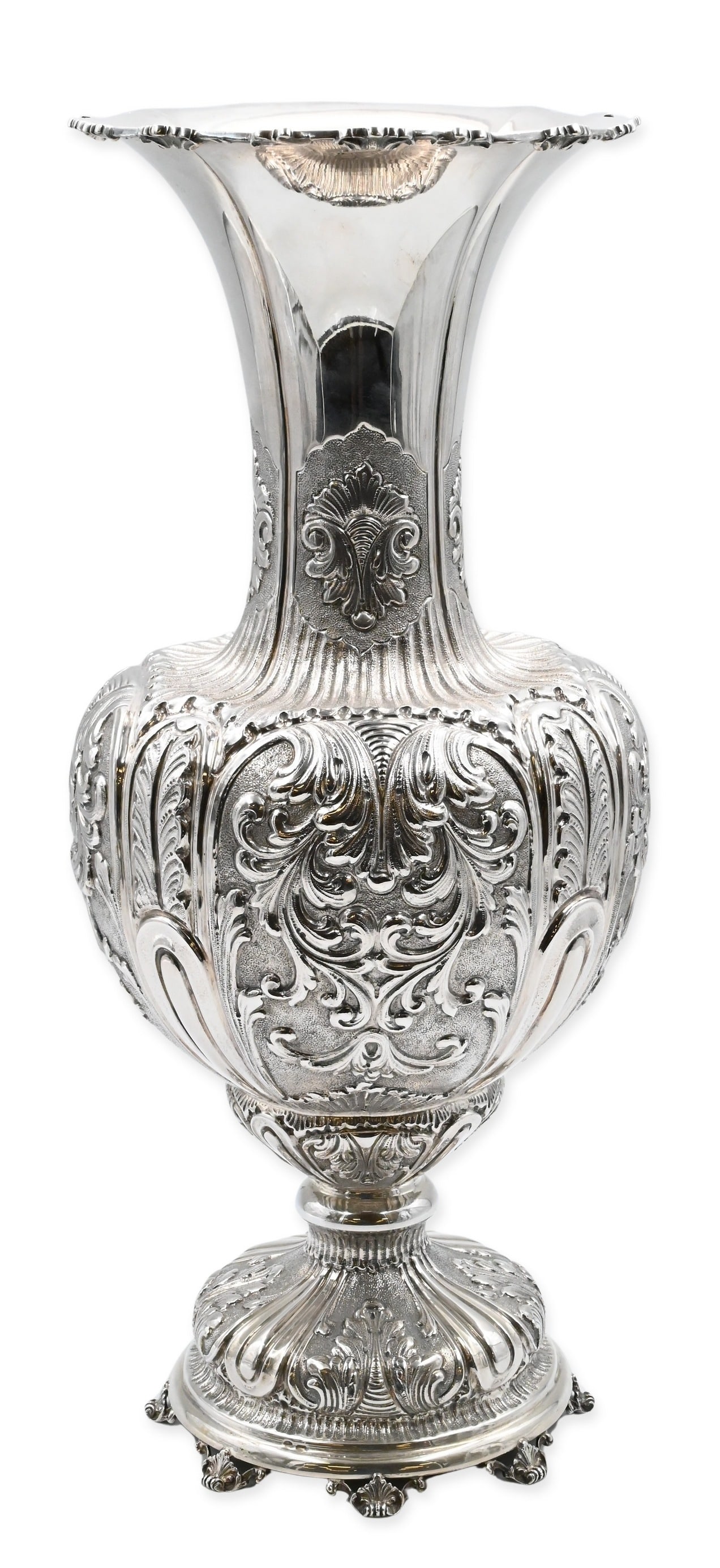Italian Silver 800 Monumental Repoussé Vase (1 of 7)