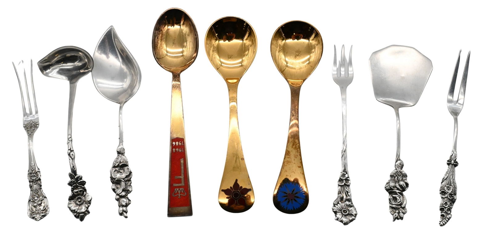 Sterling Silver Lot of Fancy Floral Flatware