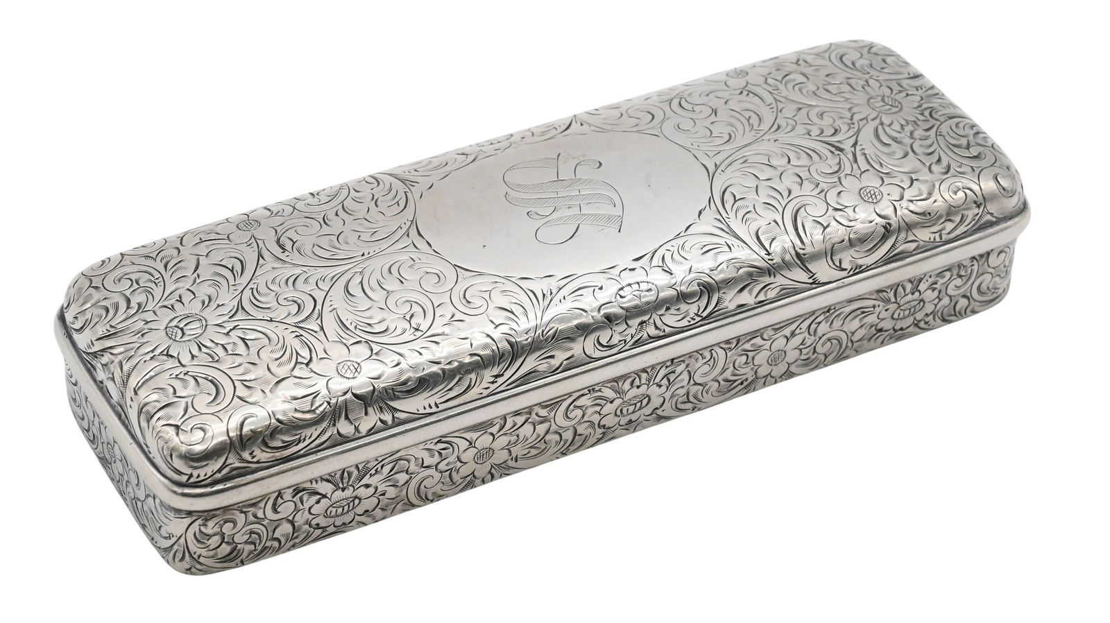 Tiffany & Co. Sterling Silver Engraved Rectangular Box (1 of 4)