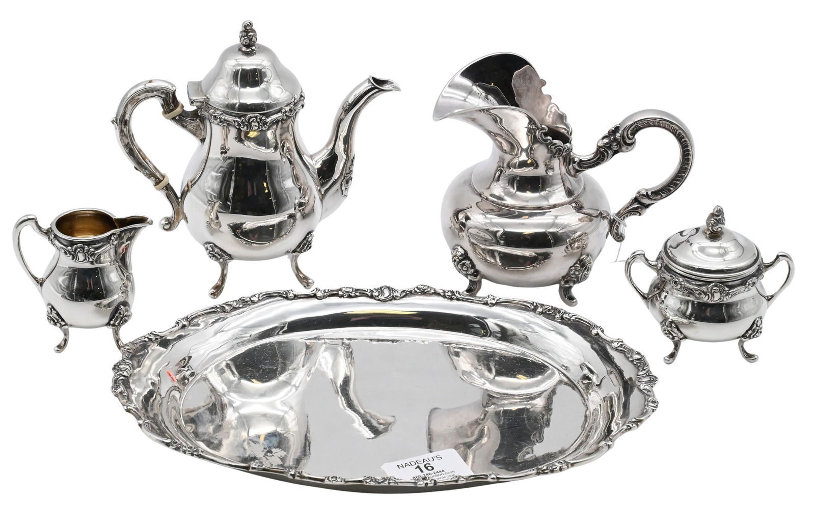 Five Piece Weinranch and Schmidt (Hansa) Sterling Silver Miniature Tea Set (1 of 5)