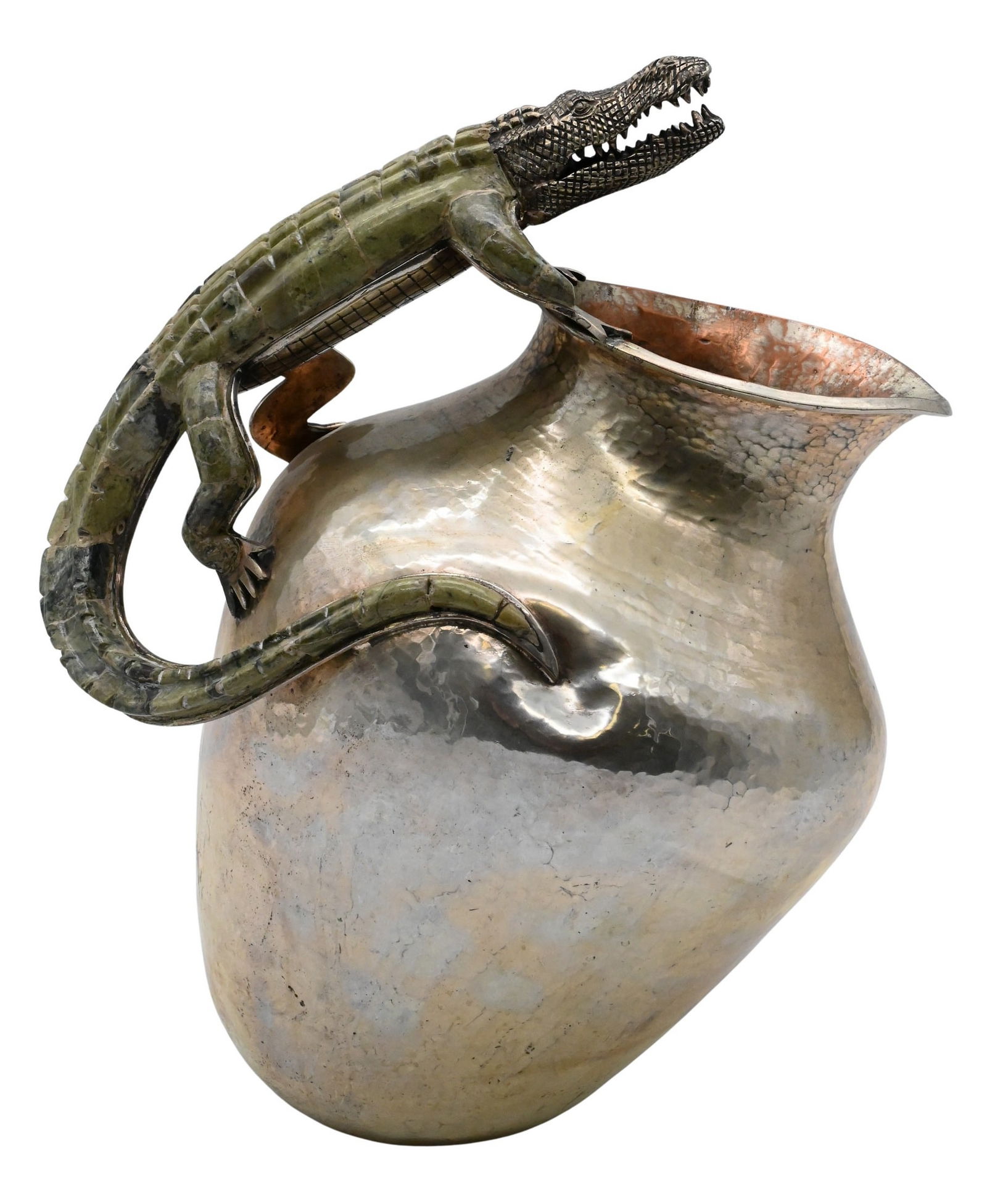 Emilia Castillo Mexican Silver Plated Alligator Handle Pitcher (1 of 6)