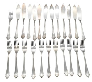 800 Silver Fish Set for 12