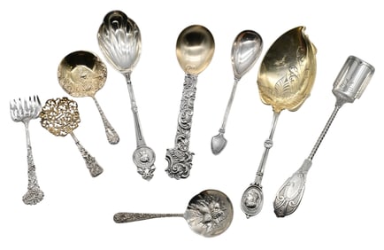 Nine Piece Sterling Silver Group