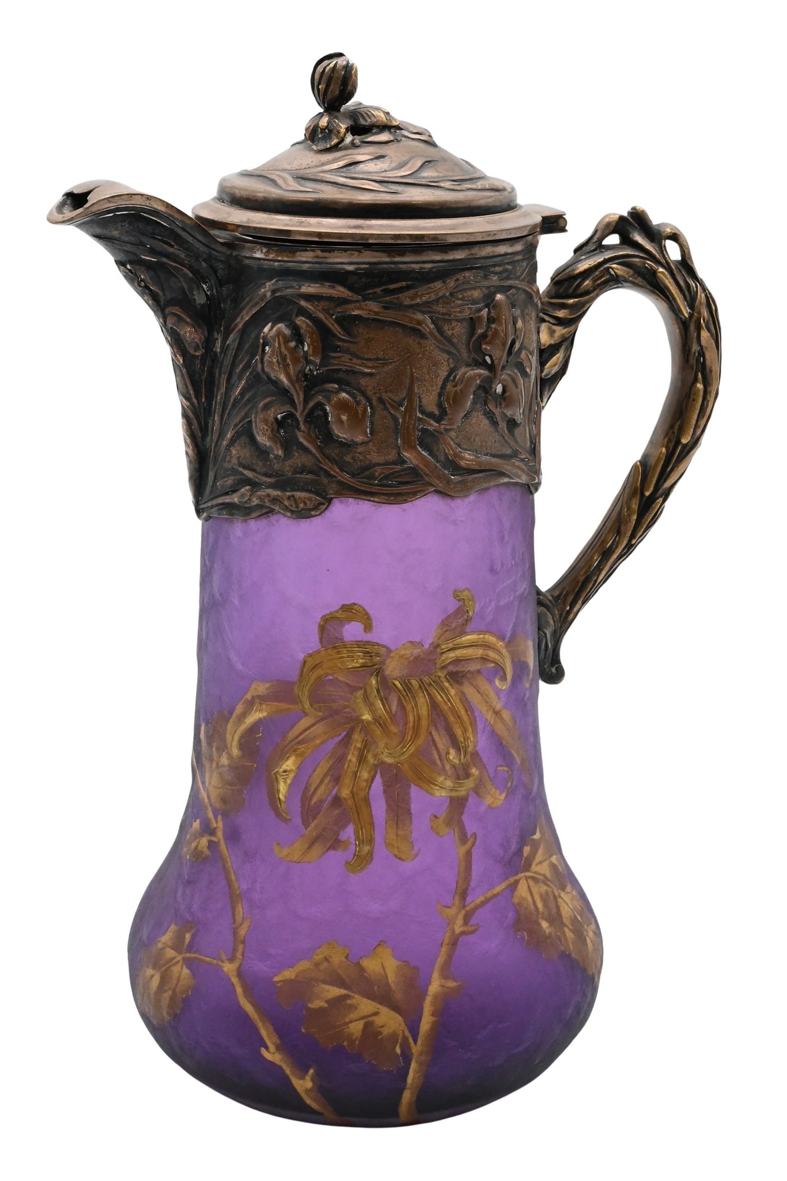 Victor Saglier (French 1809-1894) Art Nouveau Cameo Glass Pitcher (1 of 5)