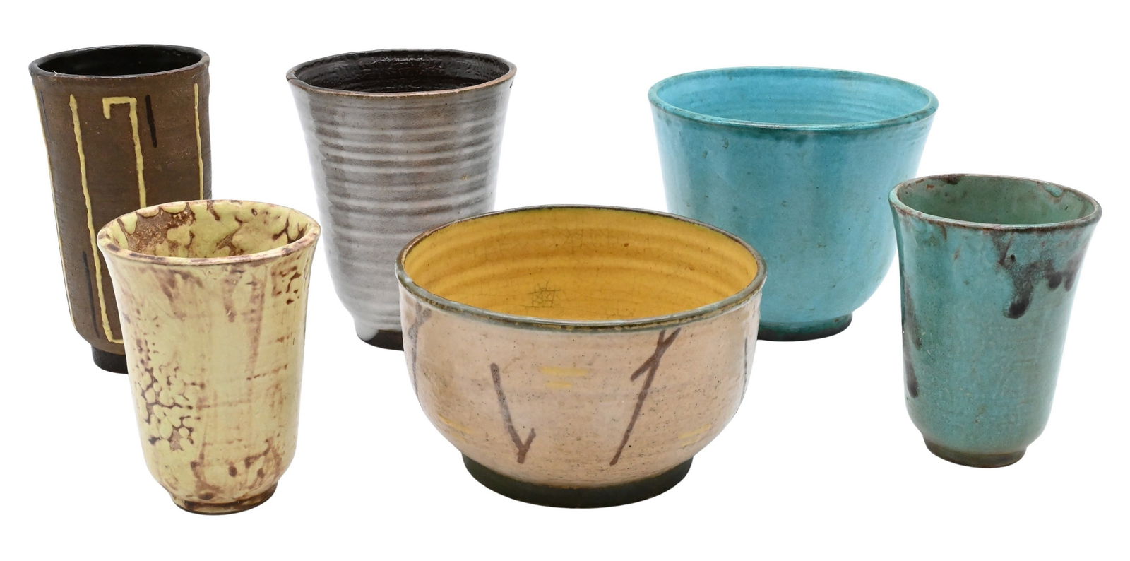 Group of Six Mid Century Studio Art Pottery Vessels (1 of 7)